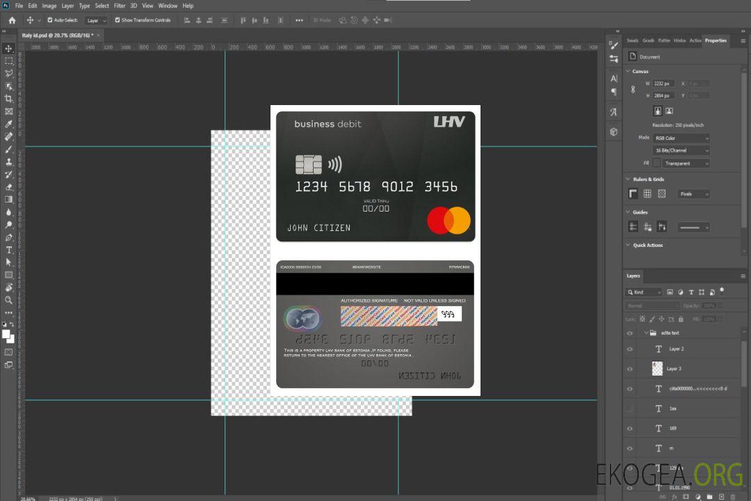 Mastercard de débit professionnel de la banque LHV d'Estonie template